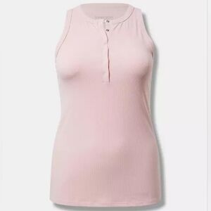 Torrid Super Soft Rib Snap Front High Neck Tank Top